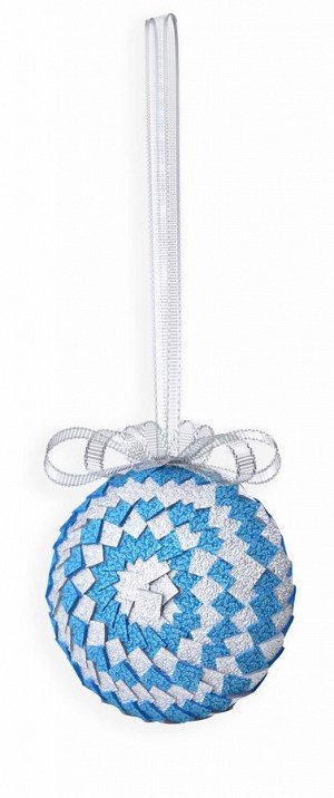 Елочная игрушка своими руками (Медальон серебристо-голубой, EVA)