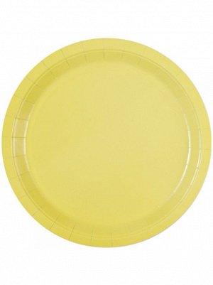 Тарелка бумага набор 6 шт 23 см Пастель желтая
