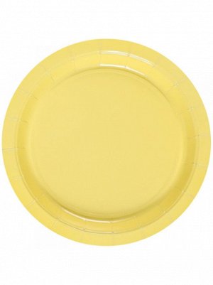 Тарелка бумага Пастель желтая набор 6 шт 17 см