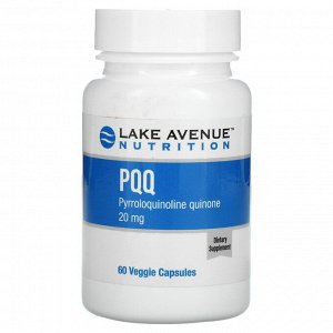 Lake Avenue Nutrition, пирролохинолинхинон, 20 мг, 60 растительных капсул