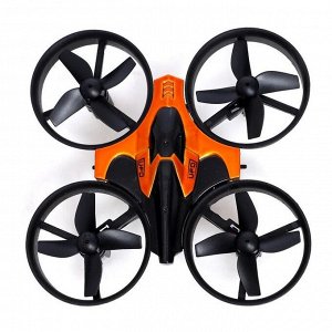 Квадрокоптер радиоуправляемый Flashdrone, работает от аккумулятора, цвет оранжевый