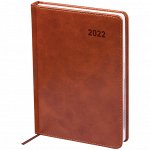 Ежедневник датированный 2022г. с вырубкой, A5, 176л., кожзам, OfficeSpace &quot;Vesper Index&quot;, коричневый