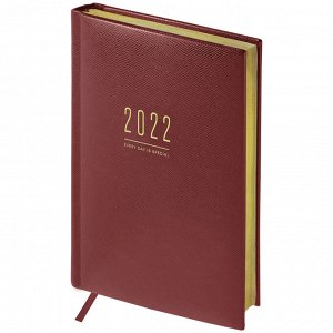 Ежедневник датированный 2022г., A5, 176л., кожзам, OfficeSpace "Dallas", коричневый