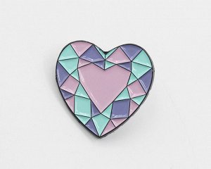 Металлический значок "Алмазное сердце" Ш*В: 2.5*2.5 см