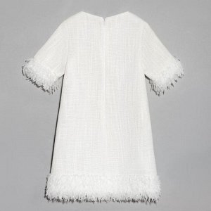 Платье нарядное детское, цвет белый, рост 116 см