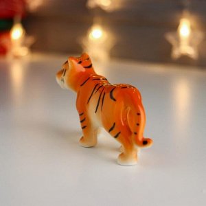 Сувенир керамика "Рыжий тигр" 6,5х11х3,7 см