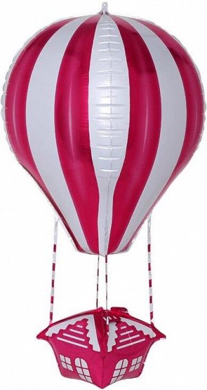 19708 Шар-фигура, фольга, "Воздушный шар. Аэростат 3D", красный (Falali), 27"/69 см