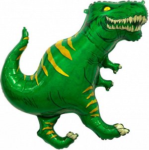 19583G Шар-фигура, фольга, "Динозавр Тираннозавр", зеленый (Falali), 36"/91 см