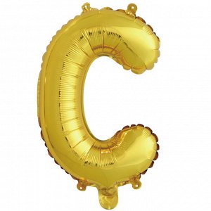 173928 Шар-буква, фольга, золотая, "Буква С", 41 см (Falali)