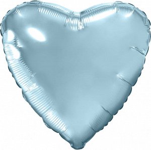 758076 Шар-сердце 18"/46 см, фольга, голубой светлый (Agura)