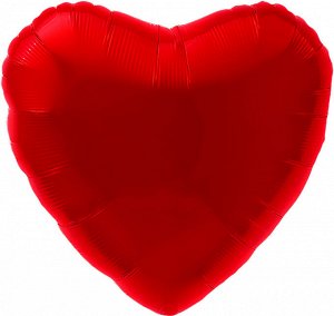 758083 Шар-сердце 18"/46 см, фольга, красный (Agura)