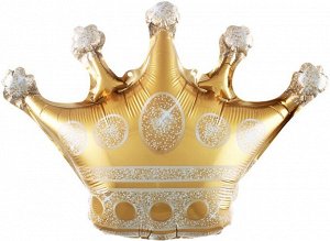 15168 Шар-фигура/ мини фольга, "Корона, золото" (Falali), 12"/30 см, с клапаном