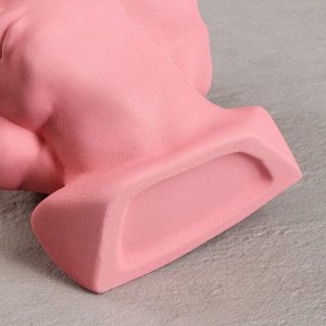 Кашпо "Голова девушки", розовый цвет, керамика, 23 см