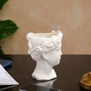 Кашпо "Афина", белое, матовое, керамика, 19 см, 1.1 л