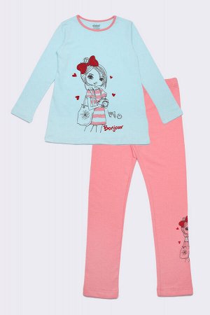 Пижама детская Голубой/персиковый