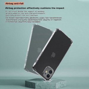 Силиконовый прозрачный чехол на телефон для Iphone с укрепленным бампером