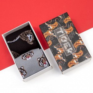 Носки новогодние ( набор, 2 пары ) "Tiger" р. 36-40 (23-25 см )