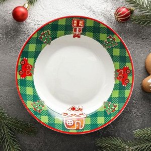 Тарелка суповая Magistro «Новый год. Пряничный домик», 500 мл, d=20,2 см