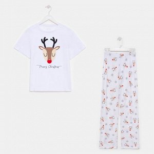 Пижама, женская, (футболка, и, брюки), KAFTAN, "Deers".