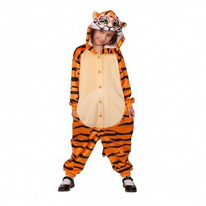Карнавальный костюм "Тигрочка кигуруми", комбинезон, р.34, рост 134 см
