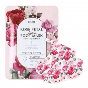 Petitfee Маска-носочки для ног с экстрактом розы KOELF Rose Petal Satin Foot Mask