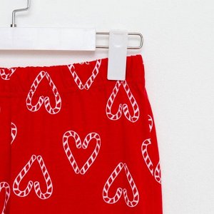 Пижама новогодняя женская (футболка и брюки) KAFTAN "Love", цвет белый/красный