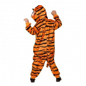 Карнавальный костюм "Тигрочка кигуруми", комбинезон, р.34, рост 134 см