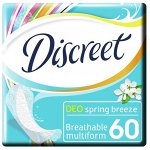 DISCREET Женские гигиенич прокладки на каждый день Deo Spring Breeze Multiform Trio 60шт ПрепакКор