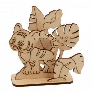 Заготовка для декорирования "Mr. Carving" ВД-1023 Тигренок в джунглях фанера 3.5 х 10 х 10 см .