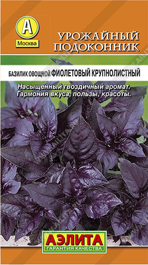 Базилик овощной Фиолетовый крупнолистный