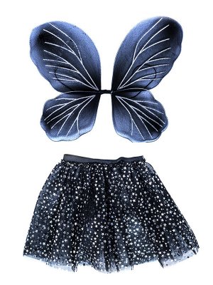 Маскарадный набор: крылья бабочки, юбка (полиэстер, проволочный каркас из черного металла) для детей старше трех лет / 50*40см