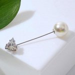Булавка &quot;Стрела&quot; 5см, цвет белый в серебре