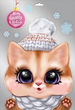 Новогодние наклейки &quot;Любопытный котик&quot;