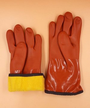 Утепленные рабочие резиновые перчатки