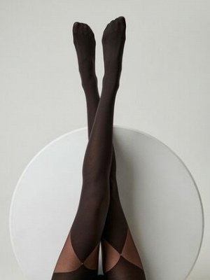 Foxy колготки (Conte)  плотные  колготки с рисунком со стразами " имитация чулок" 50ден