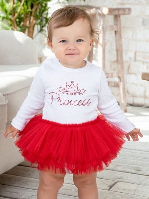 Luxury Baby Боди &quot;Принцесса&quot; с красной юбочкой из фатина
