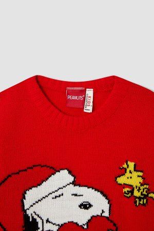 Трикотажный свитер стандартного кроя на рождественскую тематику с лицензией Snoopy для девочек