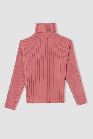 DEFACTO Трикотажный свитер с высоким воротником для девочек