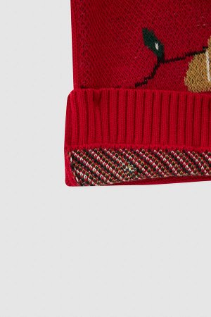 Рождественский вязаный свитер с круглым вырезом для девочек