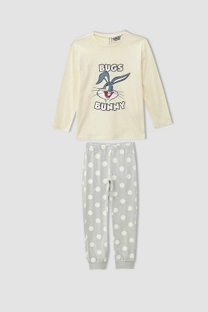 Лицензированный пижамный комплект с длинными рукавами для девочек и Багз Банни