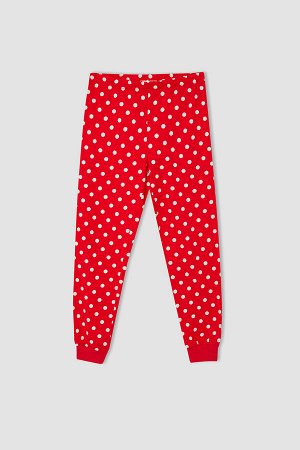 Лицензированный хлопковый пижамный комплект с длинными рукавами с Минни Маус для девочек