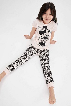 Лицензированный хлопковый пижамный комплект с Минни Маус для девочки