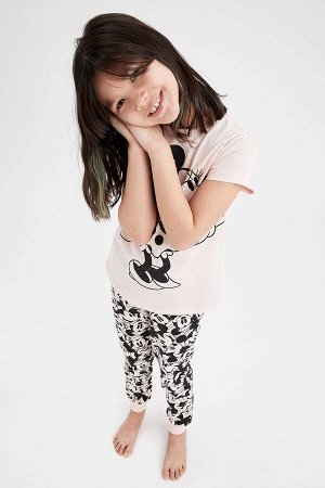 Лицензированный хлопковый пижамный комплект с Минни Маус для девочки