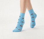 Зимние плюшевые женские носки с оригинальным рисунком Котики