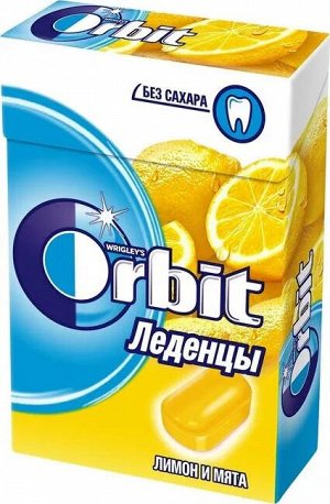Леденцы Orbit Лимон и мята, без сахара, 8 пачек по 35 г