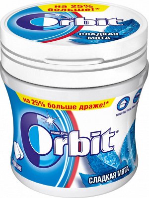 Жевательная резинка в банке Orbit Сладкая мята, без сахара, 6 шт по 68 г