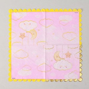 Салфетки бумажные «Детские грёзы», цвет розовый, 25 см, набор 6 шт.