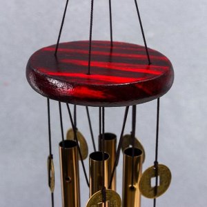 Музыка ветра металл "Монета" 4 трубки 5 колокольчиков 60х8,3 см