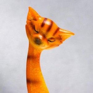 Сувенир полистоун "Полосатая кошечка с котёнком" рыжие 15,7х7х4 см