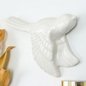 Декор настенный керамика "Белая птица" 4,5х14х18,8 см